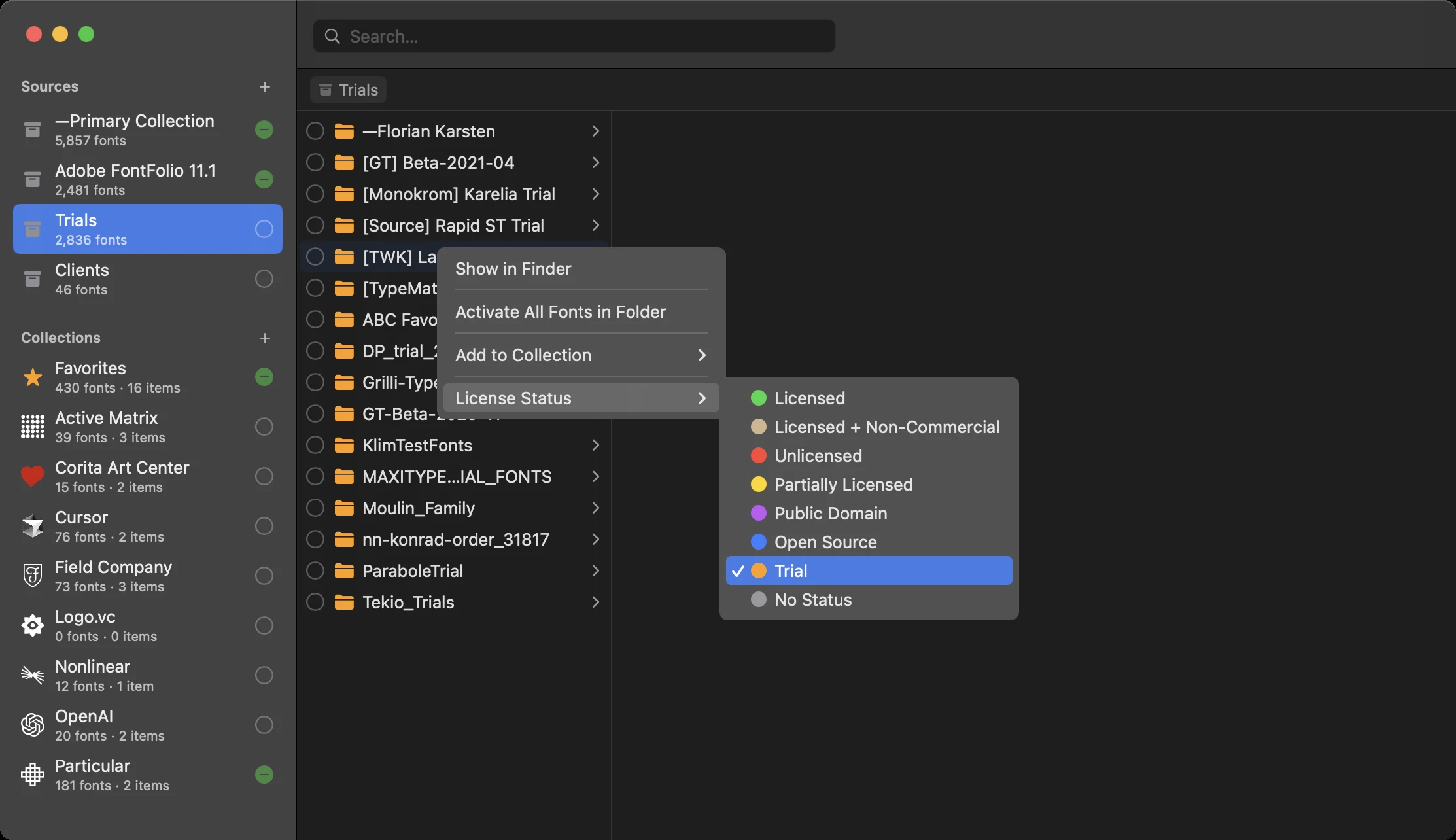 Choosing a project collection